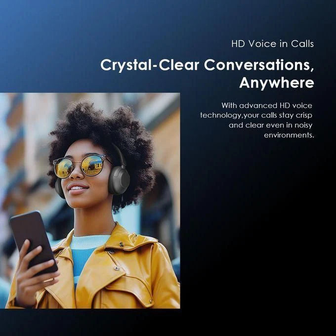 Casque audio sans fil Oraimo BoomPop Pro, 82 heures d'autonomie, hybride, ANC, supra-auriculaire, contrôle par glissement, OHP-917