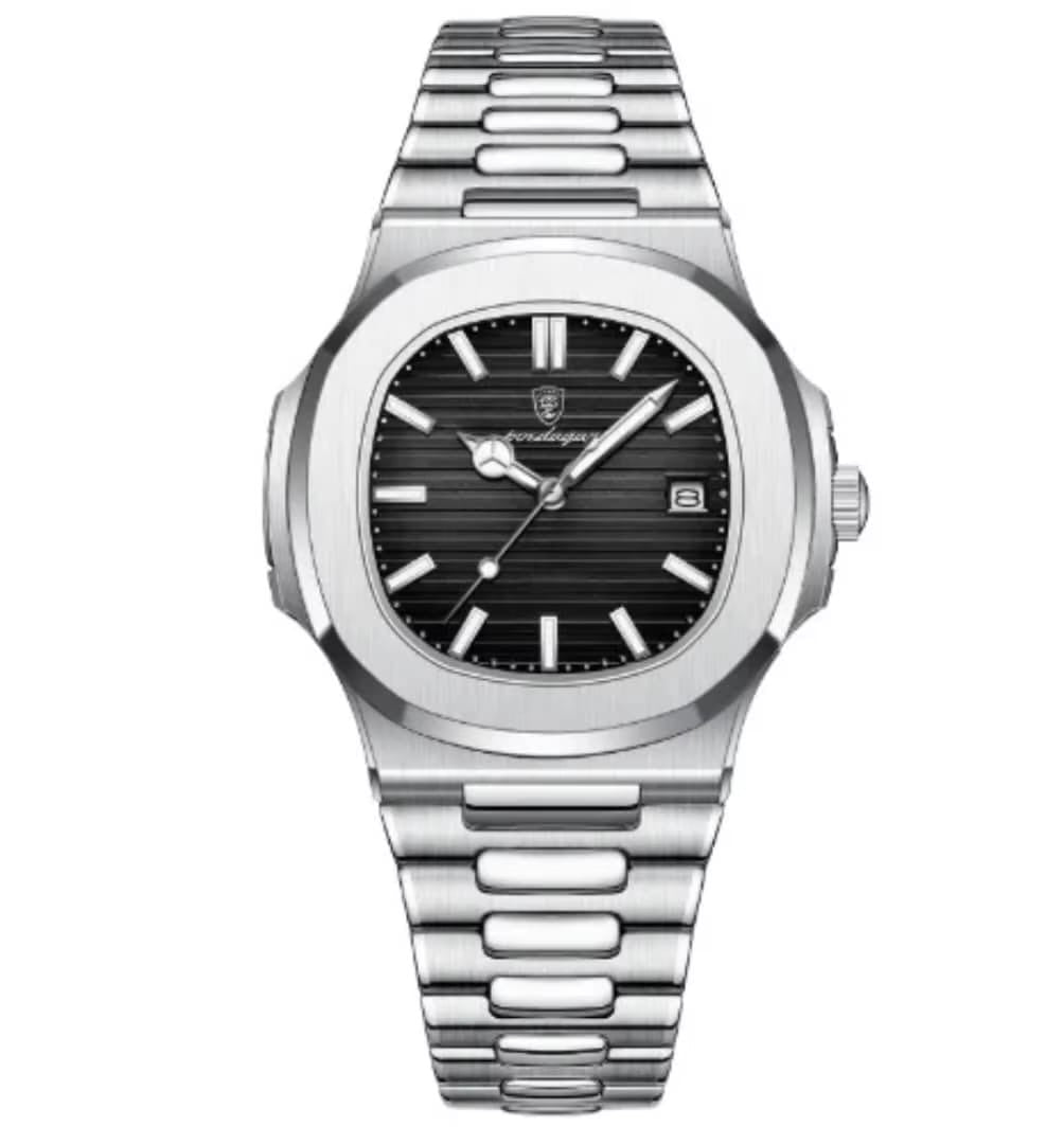 ⌚ Montre Homme POEDAGAR – Élégance Moderne en Acier Argenté