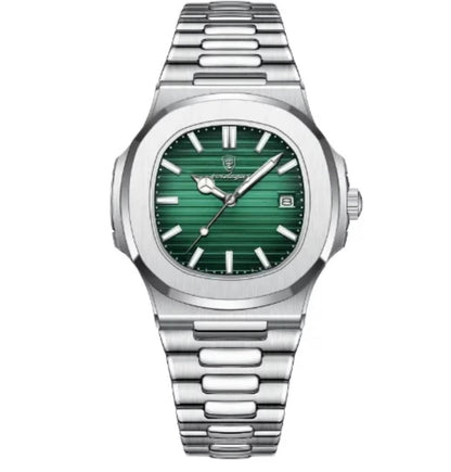 ⌚ Montre Homme POEDAGAR – Élégance Moderne en Acier Argenté