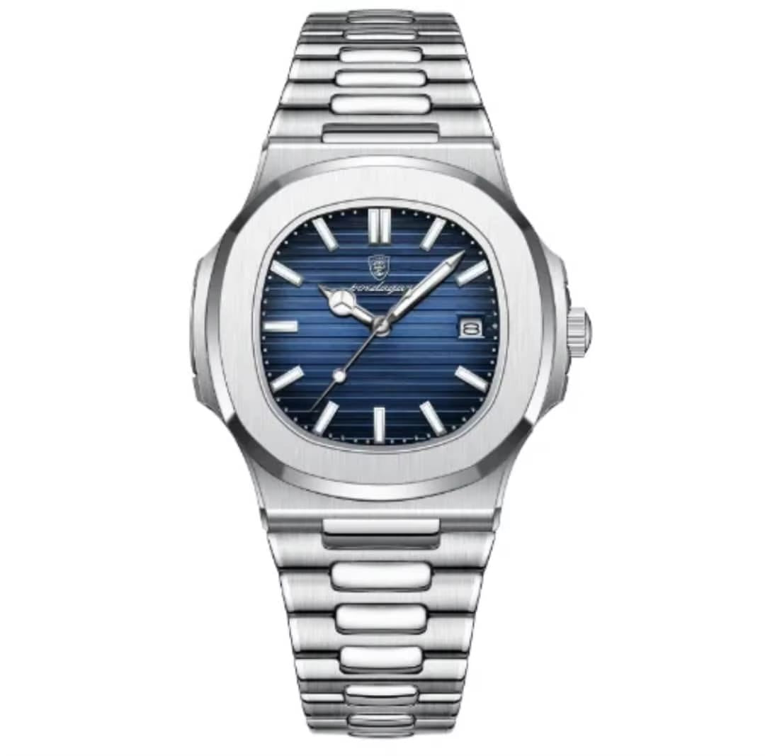 ⌚ Montre Homme POEDAGAR – Élégance Moderne en Acier Argenté