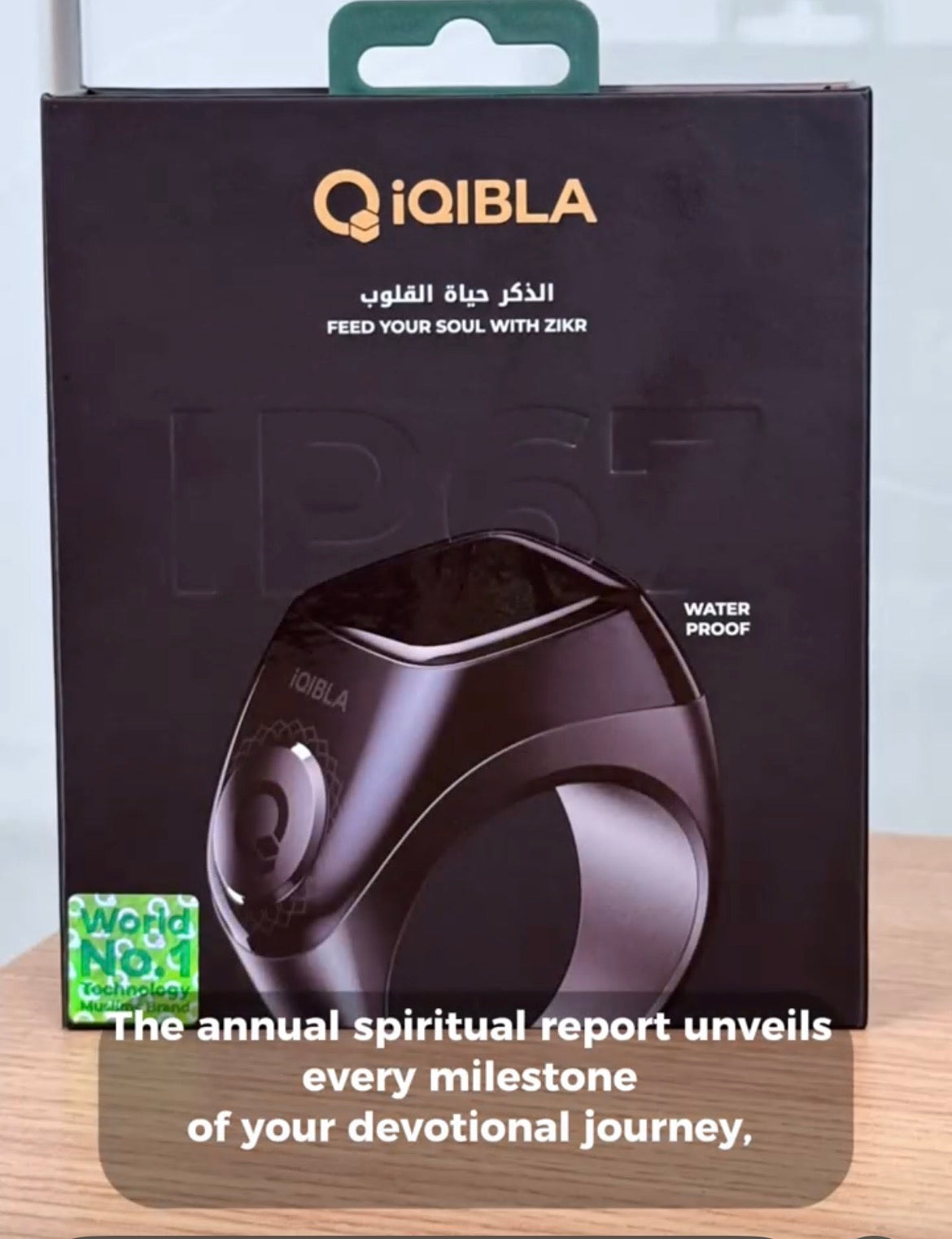 Anneau Intelligent iQIBLA Zikr Ring Jood Pro (J01 Pro) - Étanche, Compteur Tasbih & Suivi de Pas