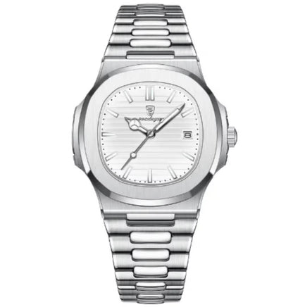 ⌚ Montre Homme POEDAGAR – Élégance Moderne en Acier Argenté