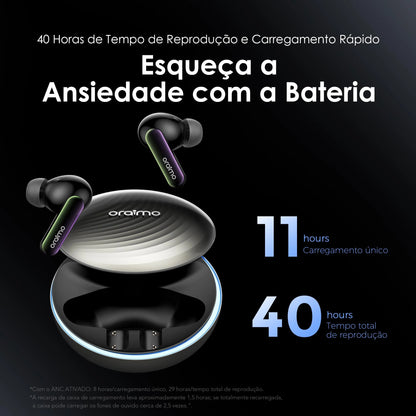 Oraimo Oraimo Écouteurs Bluetooth SpaceBuds Réduction Bruit OTW-630 - Personnalisable - Qualité Pure et filtrée