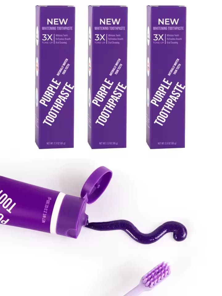 Dentifrice Violet Blanchissant – Sourire éclatant en 1 à 3 semaines ✨