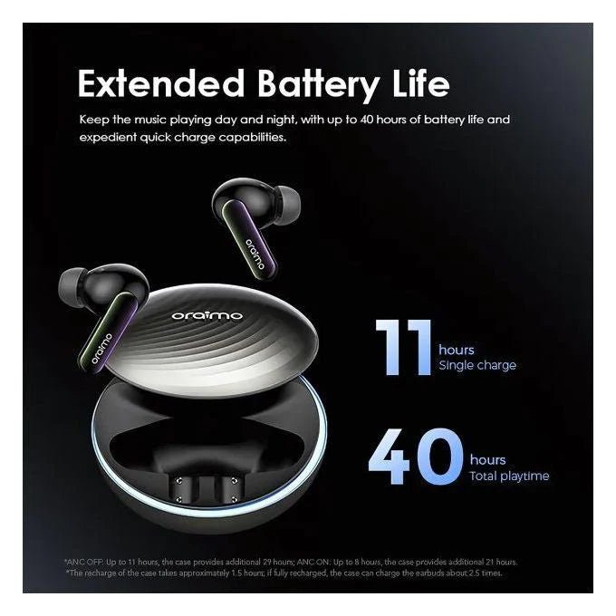 Oraimo Oraimo Écouteurs Bluetooth SpaceBuds Réduction Bruit OTW-630 - Personnalisable - Qualité Pure et filtrée